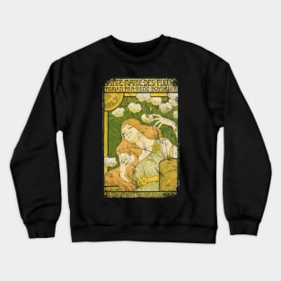 Art Nouveau - Paul Berthon Alphonse Mucha Vintage Crewneck Sweatshirt